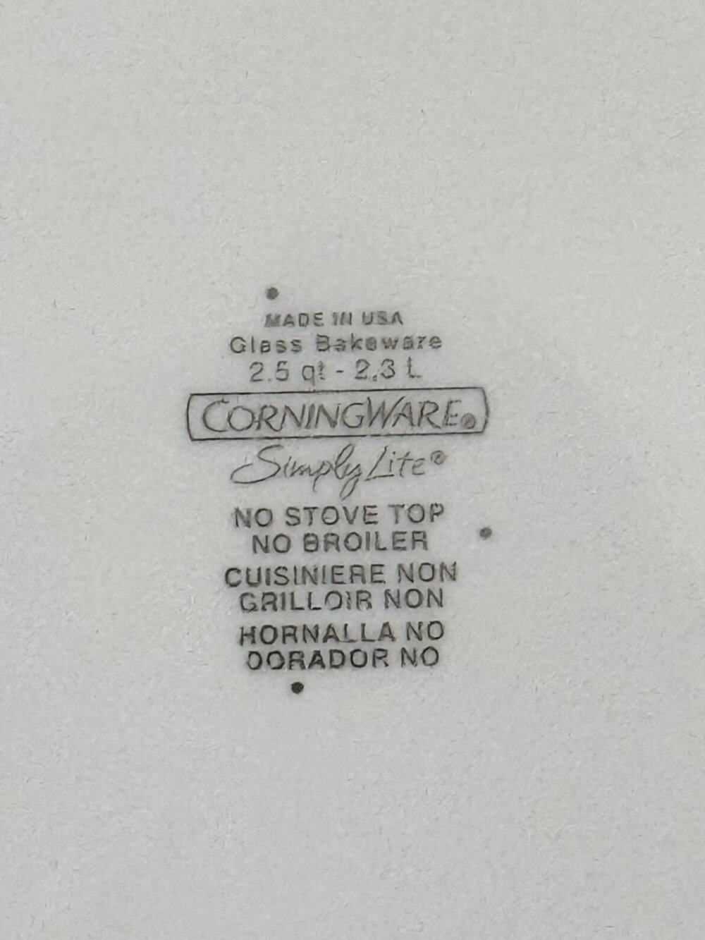 3 Pc Corning Ware Simply Light 2.5 Qt White Casserole Baking Dish with Glass Lid - Picture 11 of 11
